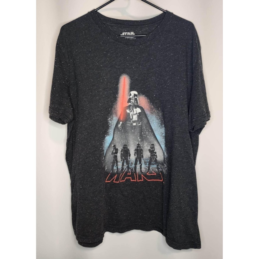 Star Wars Gray Graphic T Shirt Men's 2XL- 1970's Cast - Vader, Skywalker, Etc